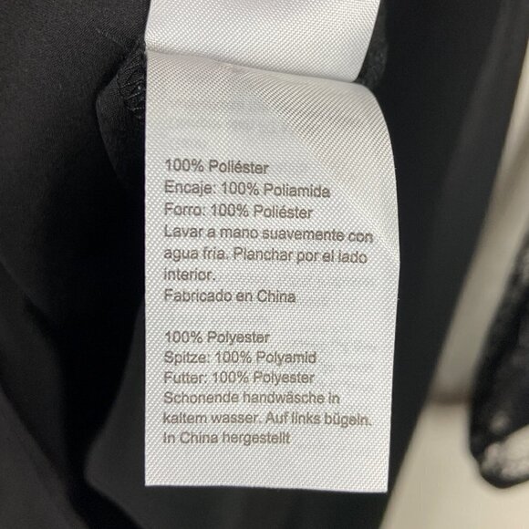 ASOS WAREHOUSE | Long Lace Sleeves Skater Dress in Black 4 - Picture 11 of 11